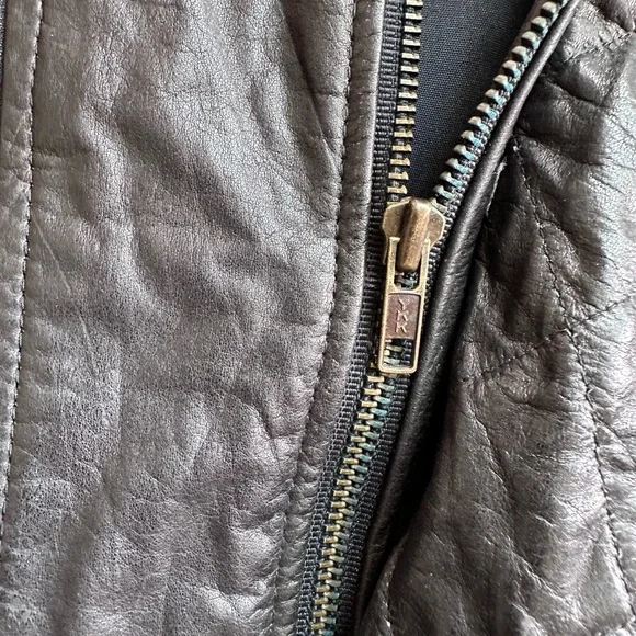 Vintage Black Leather Jacket Saks Fifth Avenue USA Talon Zip Men’s L